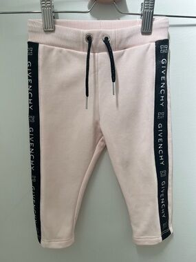Givenchy Kids Light Pink Joggers with Black Logo Stripes